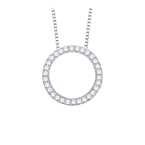 10kt White Gold 0.40cttw Diamond Circle of Love Pendant