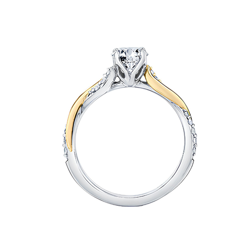 14kt Two Tone 0.84cttw Round Canadian Diamond Engagement Ring