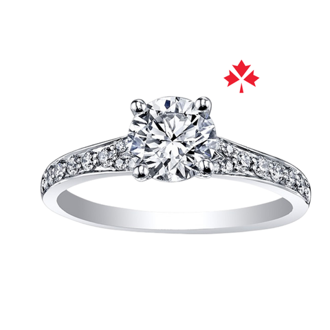 Canadian Diamond sidetone Engagement Ring Edmonton