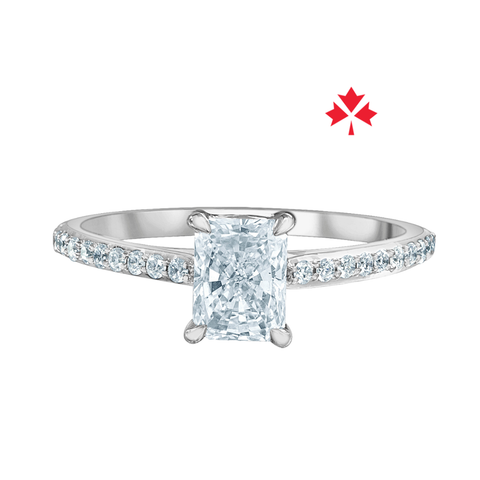 14kt White Gold 1.21cttw Cushion CANADIAN Diamond Engagement Ring