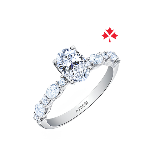 14kt White Gold 1.48cttw Canadian Diamond Oval Cut Engagement Ring