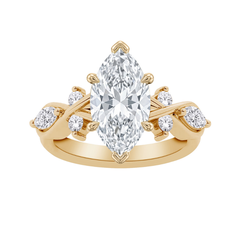 14kt Yellow Gold 2.50cttw Lab-Grown Marquise Diamond Engagement Ring