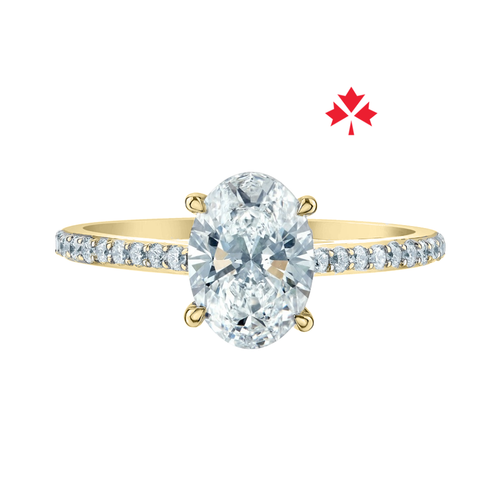 14kt Yellow Gold 1.70cttw Oval CANADIAN Diamond Engagement Ring