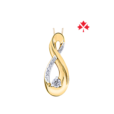 10kt Yellow Gold CANADIAN Diamond Infinity Pendant
