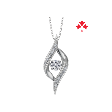 10kt White Gold Pulse CANADIAN Diamond Pendant
