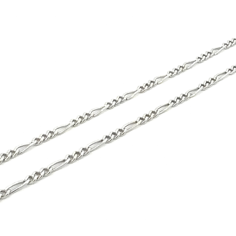 Sterling Silver 2mm Figaro Bracelet in 7.25-inch