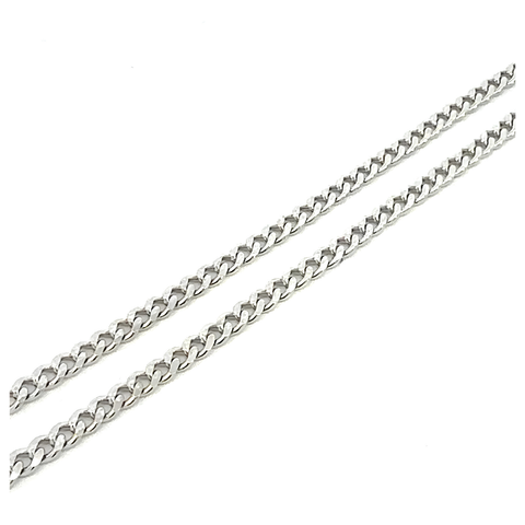 Sterling Silver Diamond Cut Design Curb Bracelet in 7.5-inch