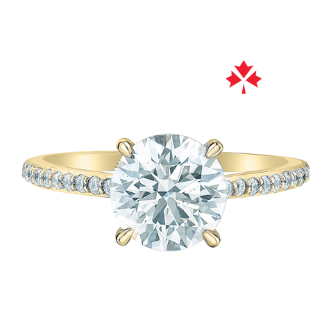 14kt Yellow Gold 1.70cttw Round Canadian Diamond Engagement Ring