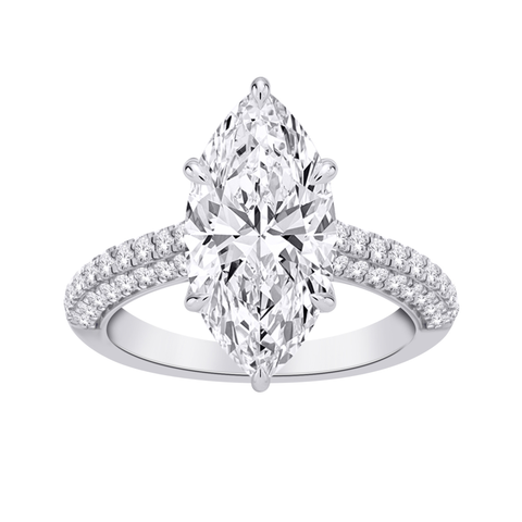 14kt White Gold 2.70cttw Lab-Grown Marquise Diamond Engagement Ring