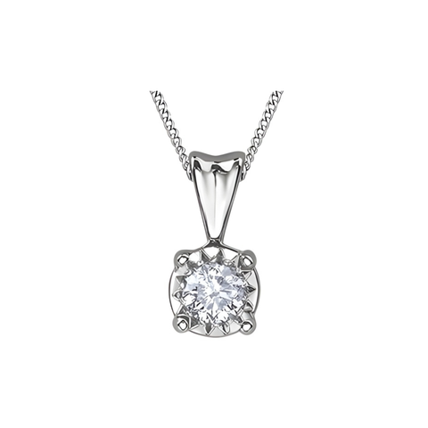 10kt White Gold 0.20ct Solitaire Diamond Pendant