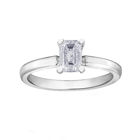 14kt White Gold 1.03ct Lab-Grown Emerald Cut Diamond Engagement Ring
