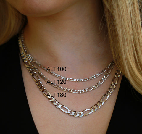Sterling Silver ALT120 4.7mm Figaro Chain in 18"