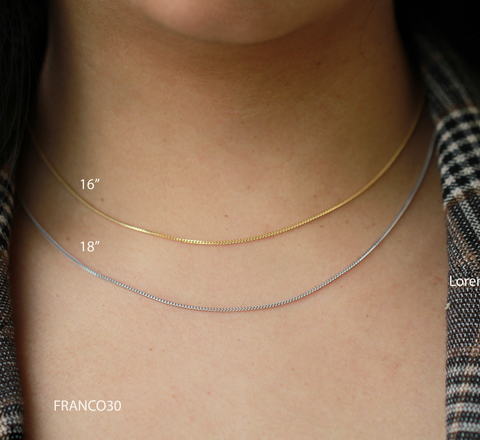 10kt White Gold Franco30 Chain in 20-inch