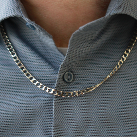 Sterling Silver Square Curb Chain 22 Inches