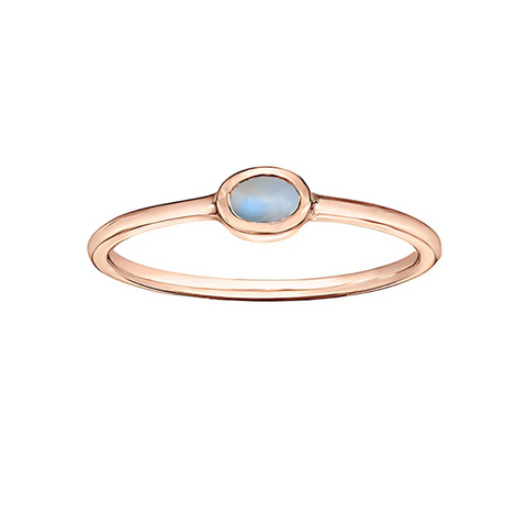 10kt Rose Gold Oval Moonstone Ring