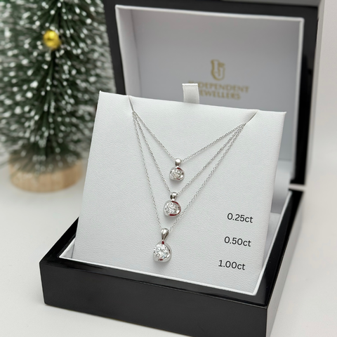 14kt White Gold 0.25ct Lab-Grown Diamond Pendant