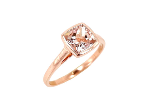 14kt Rose Gold 0.97ct Morganite Bezel Ring