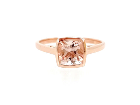 14kt Rose Gold 0.97ct Morganite Bezel Ring