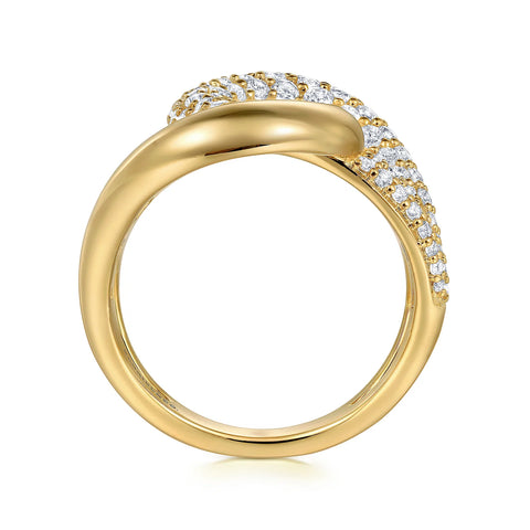 14kt Yellow Gold Diamond Interlocking Ladies Ring