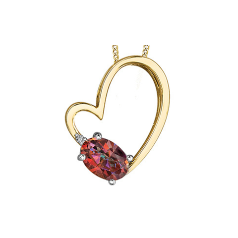 10kt Yellow Gold Sunrise Topaz Heart Pendant