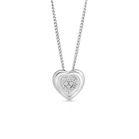 10kt White Gold Diamond Pave Heart Pendant