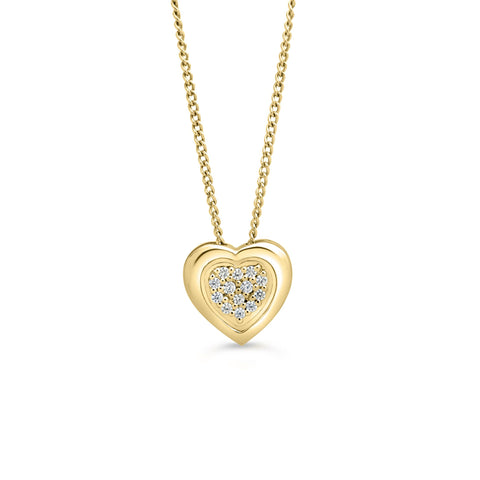 10kt Yellow Gold Diamond Pave Heart Pendant