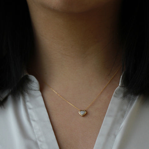 10kt Yellow Gold Diamond Pave Heart Pendant