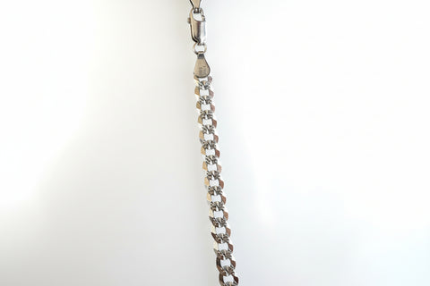 Sterling Silver DC Concave Curb Chain 18-inch