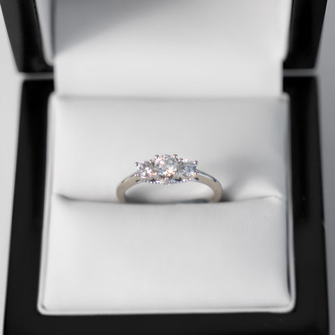 14kt White Gold Three Across 0.54cttw Round Diamond Ring