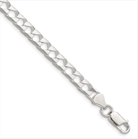 Sterling Silver 5.75mm D/C Square Curb Chain 8 Inches
