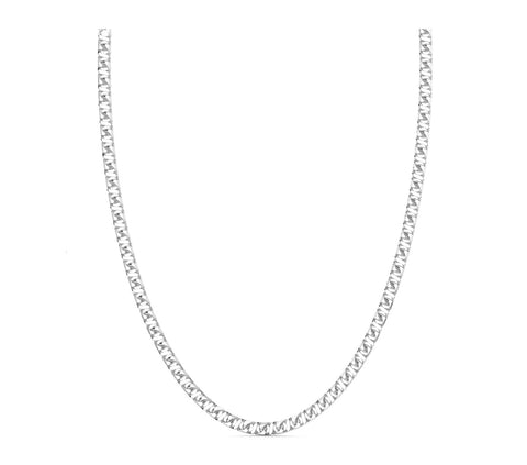 Sterling Silver Fancy Curb Chain 24-Inch