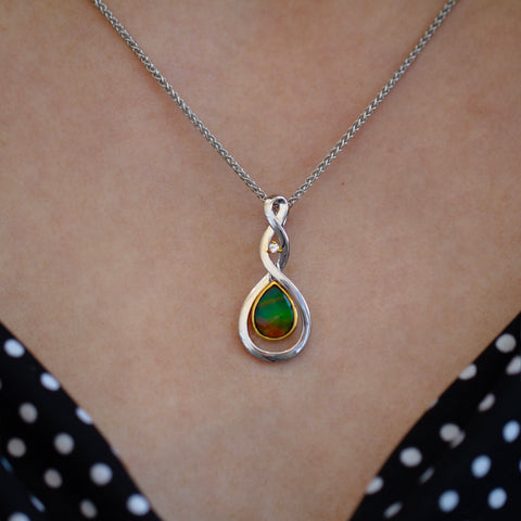 Sterling Silver Infinity Ammolite Pendant
