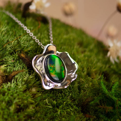 Sterling Silver Bloom Ammolite Pendant