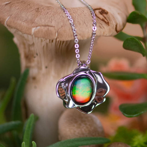 Sterling Silver Bloom Ammolite Pendant