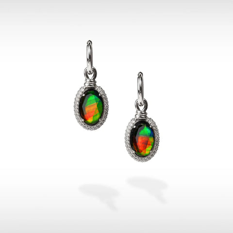 Sterling Silver Knots Ammolite Earrings