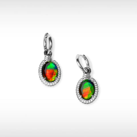 Sterling Silver Knots Ammolite Earrings