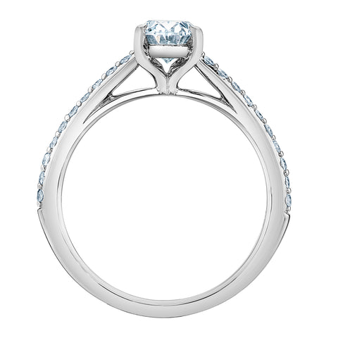 14kt White Gold 1.23cttw Oval CANADIAN Diamond Engagement Ring