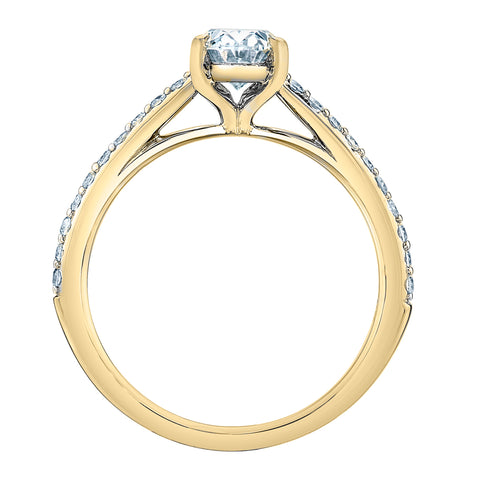 14kt Yellow Gold 1.21cttw Oval CANADIAN Diamond Engagement Ring