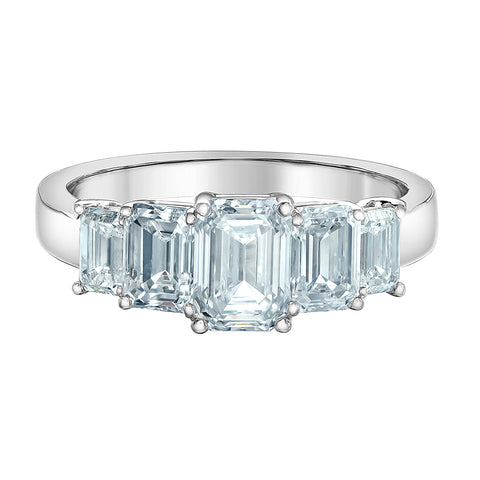 14kt White Gold 2.52cttw Lab-Grown Emerald Diamond Band