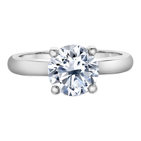 14kt White Gold 5.02cttw Lab-Created Round Diamond Engagement Ring
