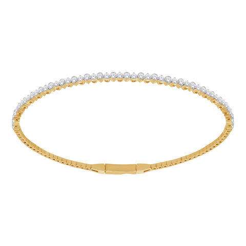 10kt Yellow Gold 0.75cttw Lab-Grown Diamond Bangle Bracelet