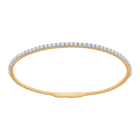 10kt Yellow Gold 1.00cttw Lab-Grown Bangle Bracelet