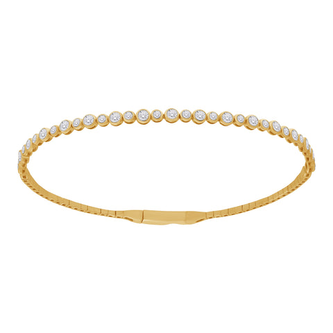 10kt Yellow Gold 0.25cttw Lab-Grown Diamond Bangle Bracelet