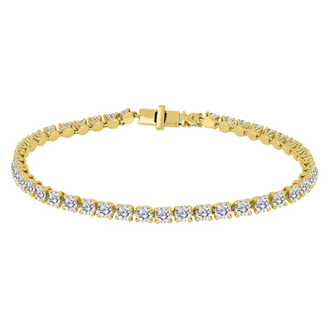 10kt Yellow Gold 3.56cttw Lab Created Diamond Tennis Bracelet in 7-inch