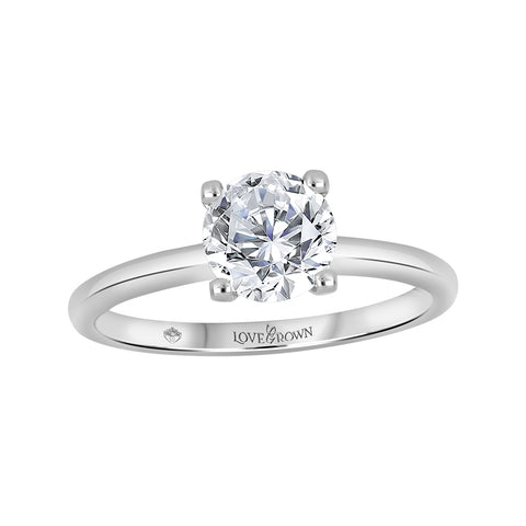 Sterling Silver 1.00ct Lab-Grown Round Diamond Engagement Ring