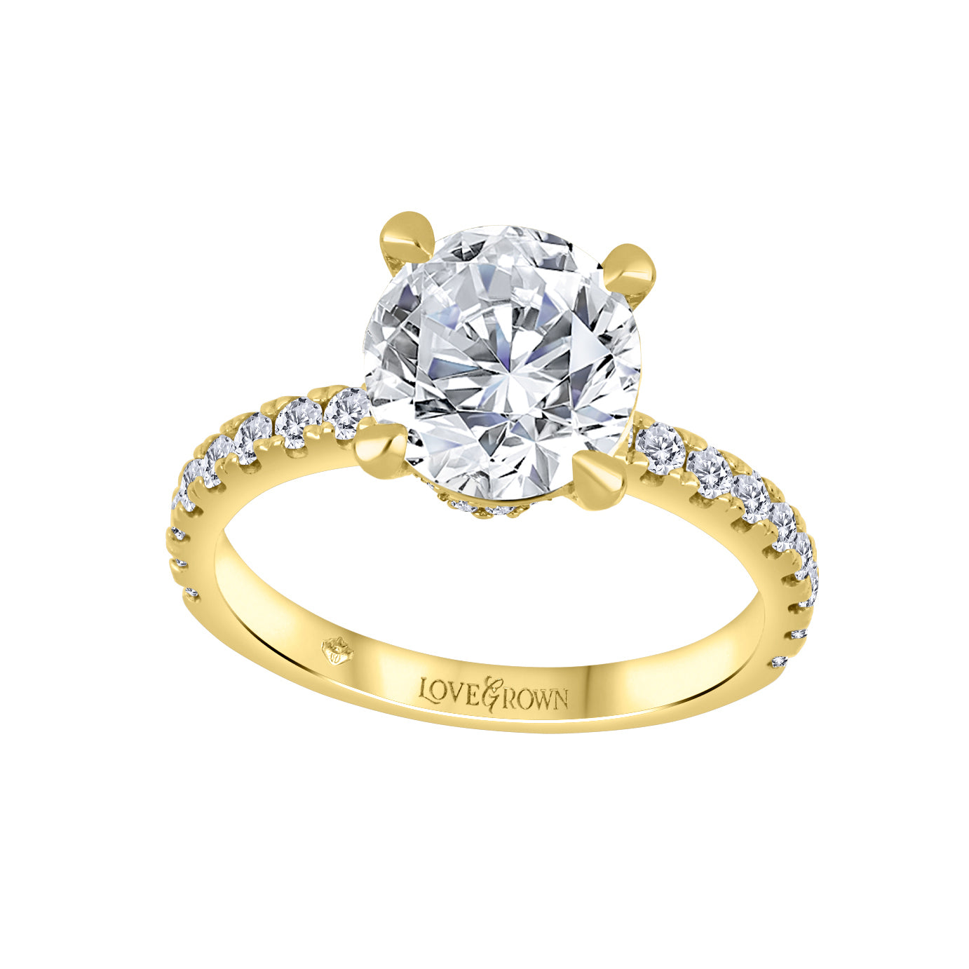 14kt Yellow Gold 1.40cttw Lab Grown Round Diamond Side Stone Engagemen Independent Jewellers