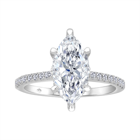 14kt White Gold 2.50cttw Lab-Grown Marquise Diamond Engagement Ring