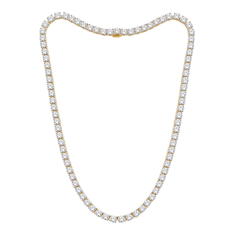 14kt Yellow Gold 5.00cttw Round Lab-Grown Diamond Tennis Necklace