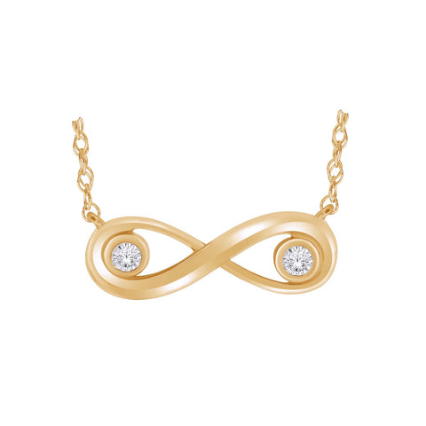 10kt Yellow Gold 0.05cttw Lab-Grown Diamond Infinity Pendant