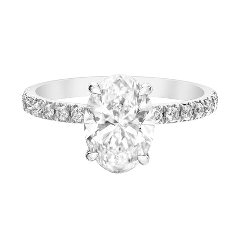 14kt White Gold 2.40cttw Lab-Grown Oval Diamond Engagement Ring
